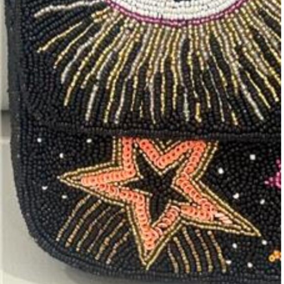 America & Beyond Evil Eye Hearts Stars Beaded Shoulder Bag Tik Tok Viral NWT - Picture 2 of 6